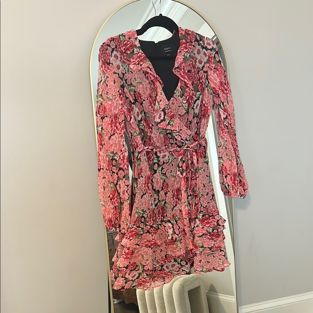 Floral Pink Ruffle Dress from Revolve